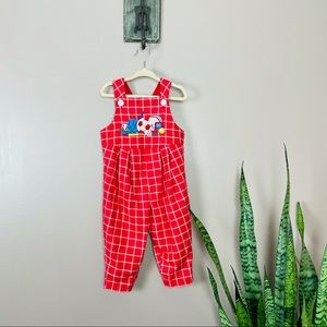 Red plaid athletic theme one piece ⚽️ 🏀 🏈